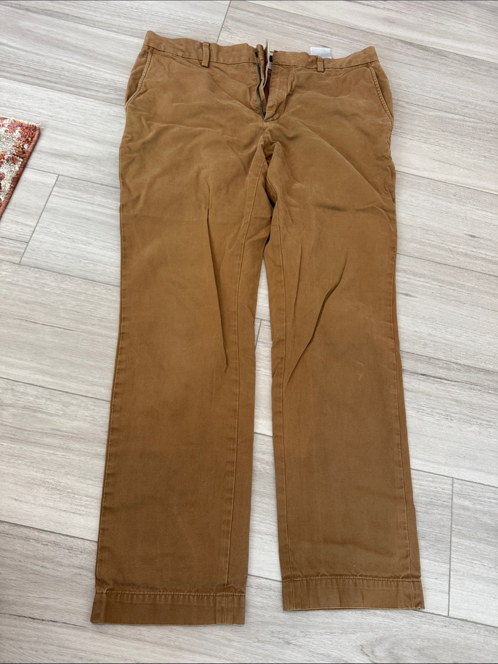 Banana Republic Corduroy Straight-Leg Pants in Camel Brown